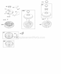 Flywheel Diagram and Parts List for 219702-0115-E1  Briggs and Stratton Engine
